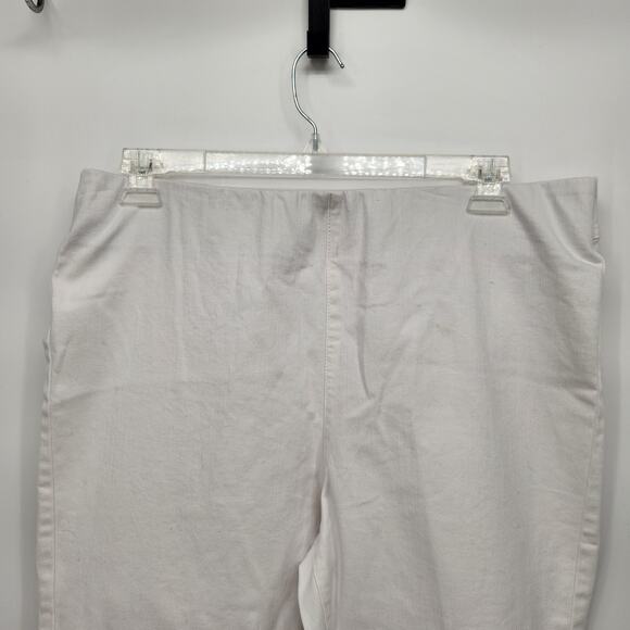 Soft Surroundings White Denim Elastic Waistband Pull on Cropped Jeans Women's XL - Picture 6 of 9